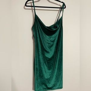 Shein Curve Velvet Green Dress